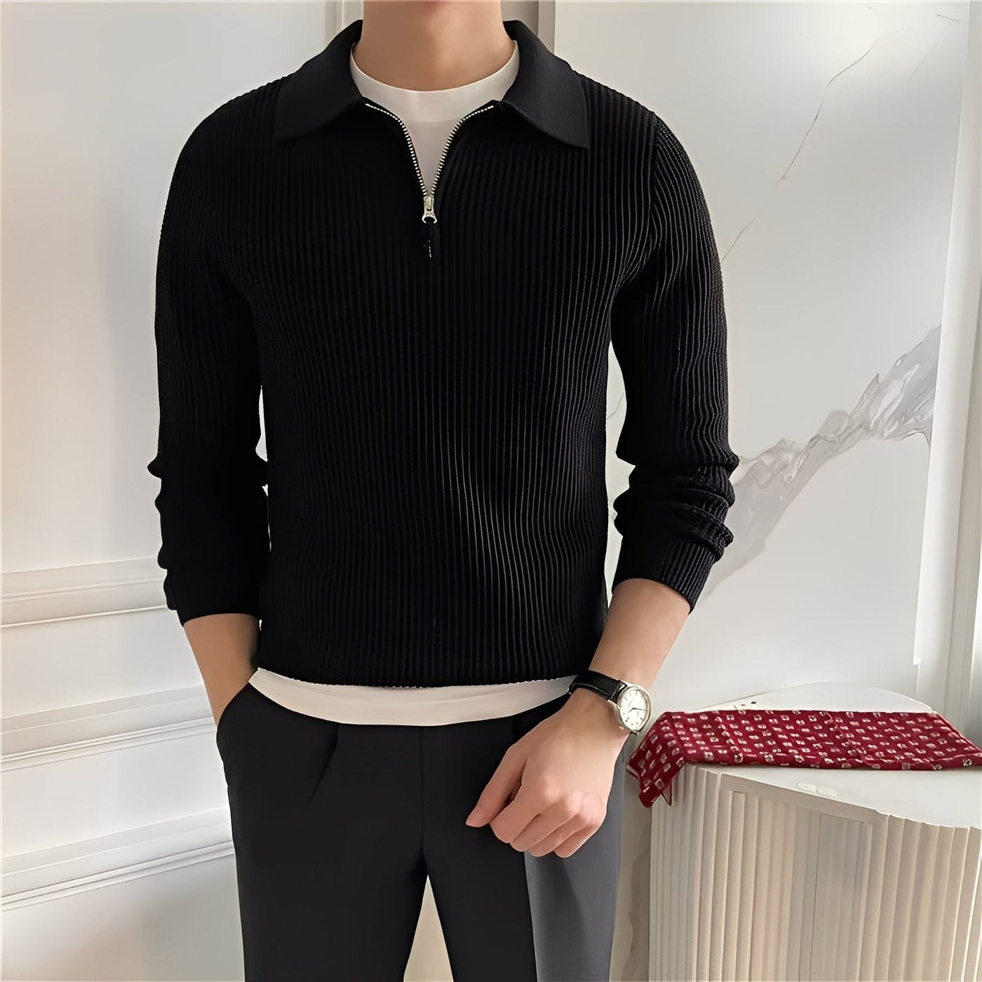 Ephreum | Emil – Elegant knitted sweater with zip