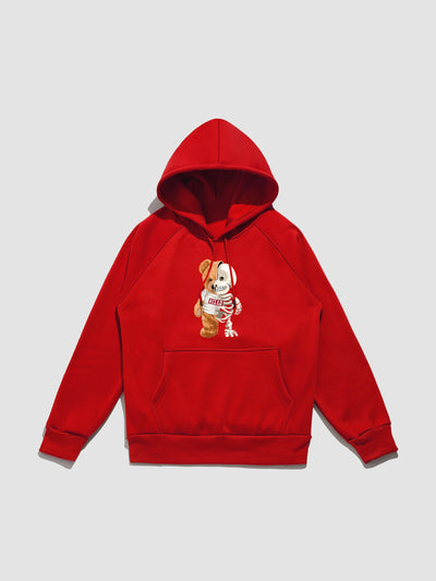 Zavier | Skeleton Bear Print Hoodie