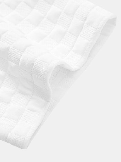 Jeffrey® | Checkerboard Stand Collar Shirt & Checkerboard Jacquard Shorts