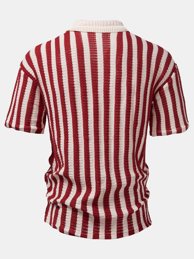 hola STRIPED SHIRT WITH DROP SHOULDERS