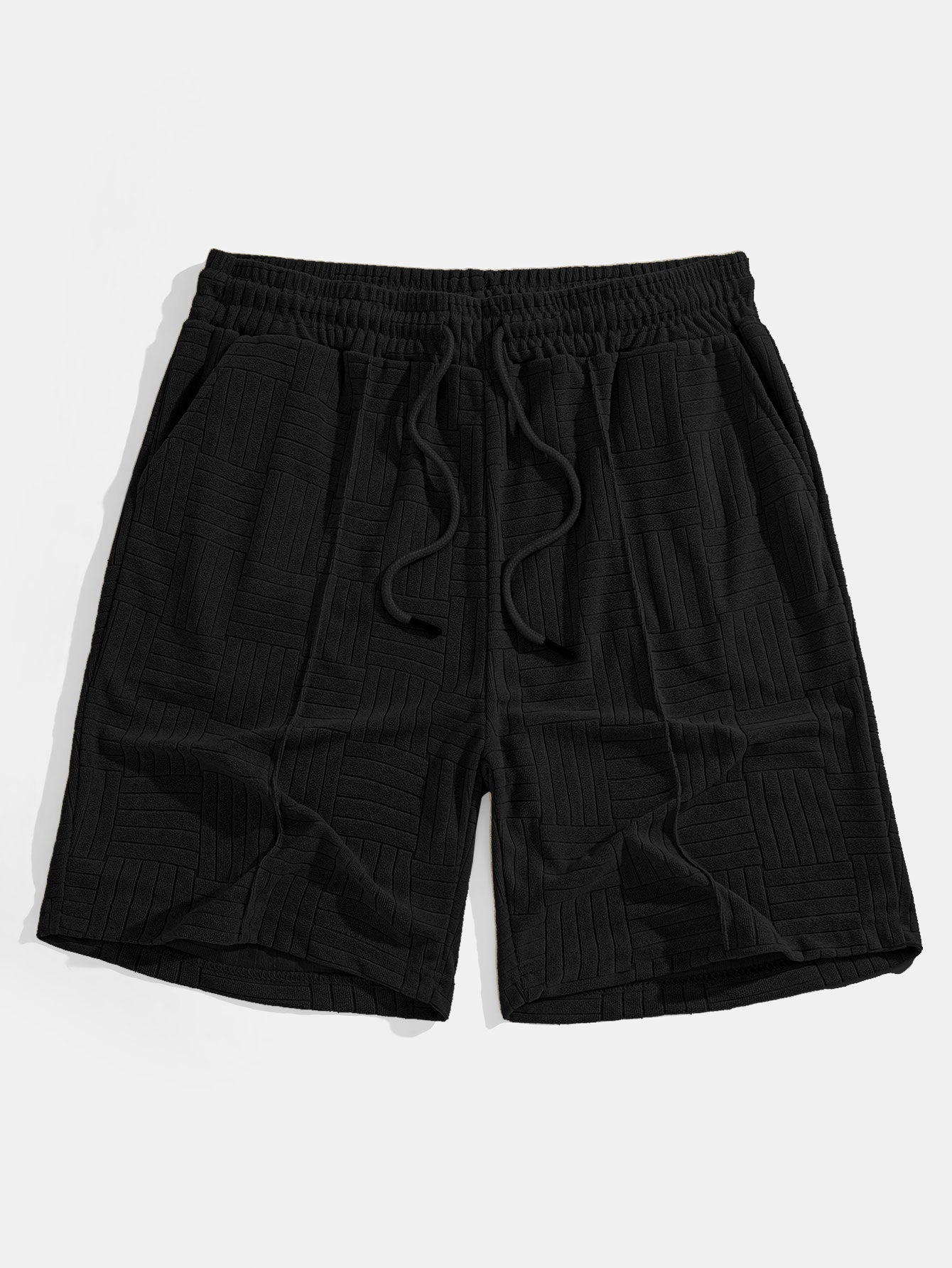 Edilberto® | Striped Towelling Texture Arc Hem T-Shirt & Shorts