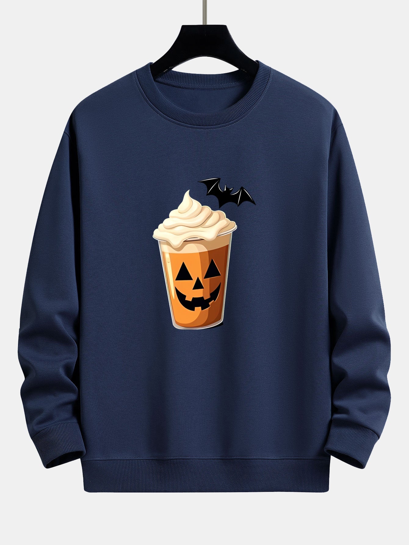 Celestino® | Halloween Pumpkin Drink Print Relax Fit Sweatshirt