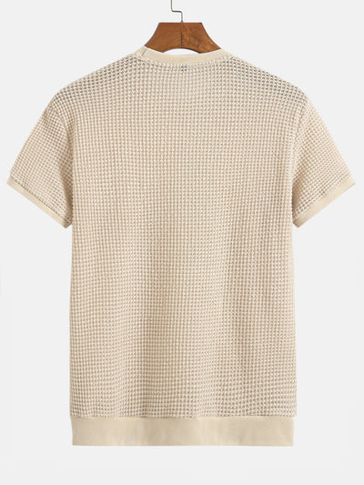 Mauricio® | Short Sleeve Waffle Ribbed Hem T-Shirt
