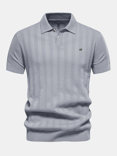 Gavin | Stripe Knit Polo Shirt