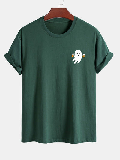 Joaquim® | Regular Fit Beer Ghost Print Cotton T-Shirt