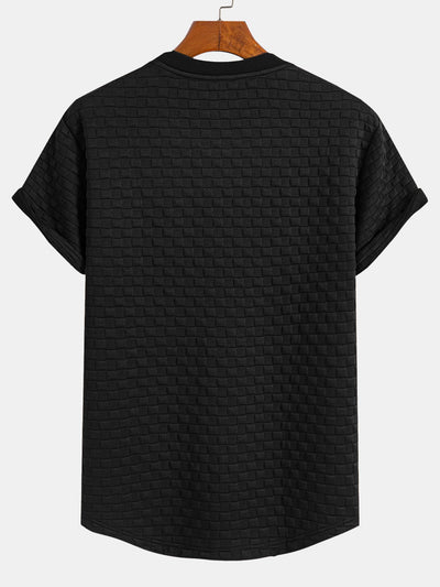 Carlos® | Checkerboard Jacquard Arc Hem T-Shirt