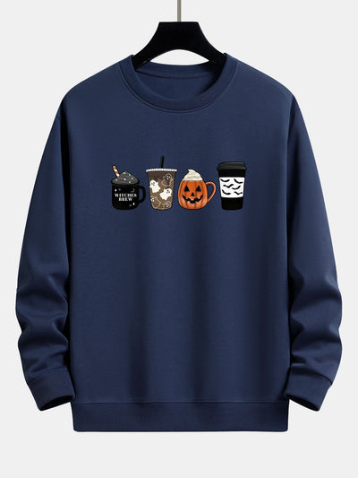 Casimiro® | Halloween Coffee Print Relax Fit Sweatshirt