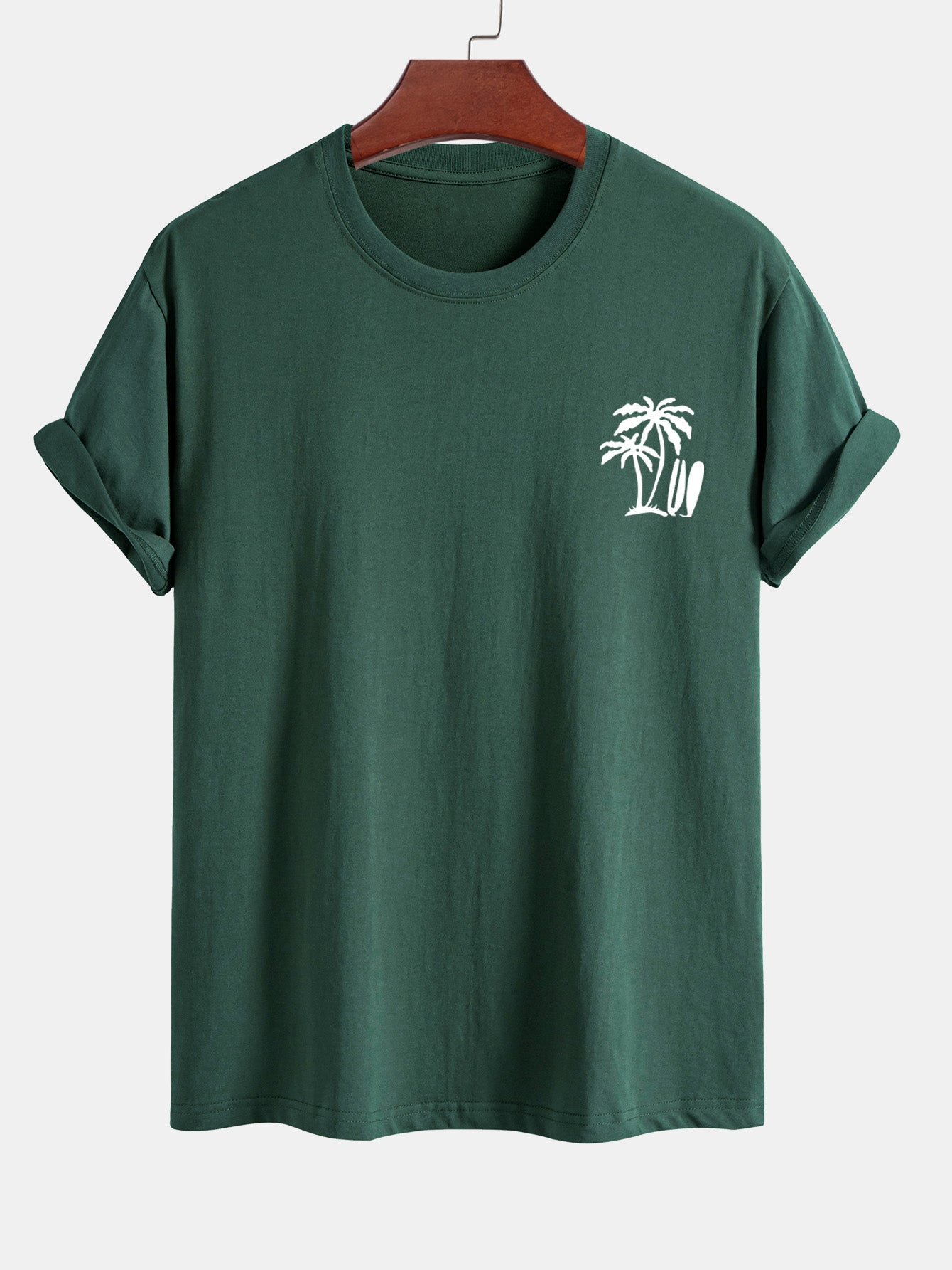 Darío® | Palm Tree Surfboard Print Cotton T-Shirt