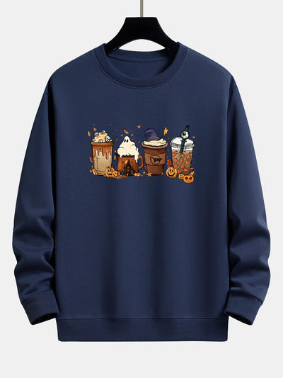Blas® | Halloween Coffee Print Relax Fit Sweatshirt