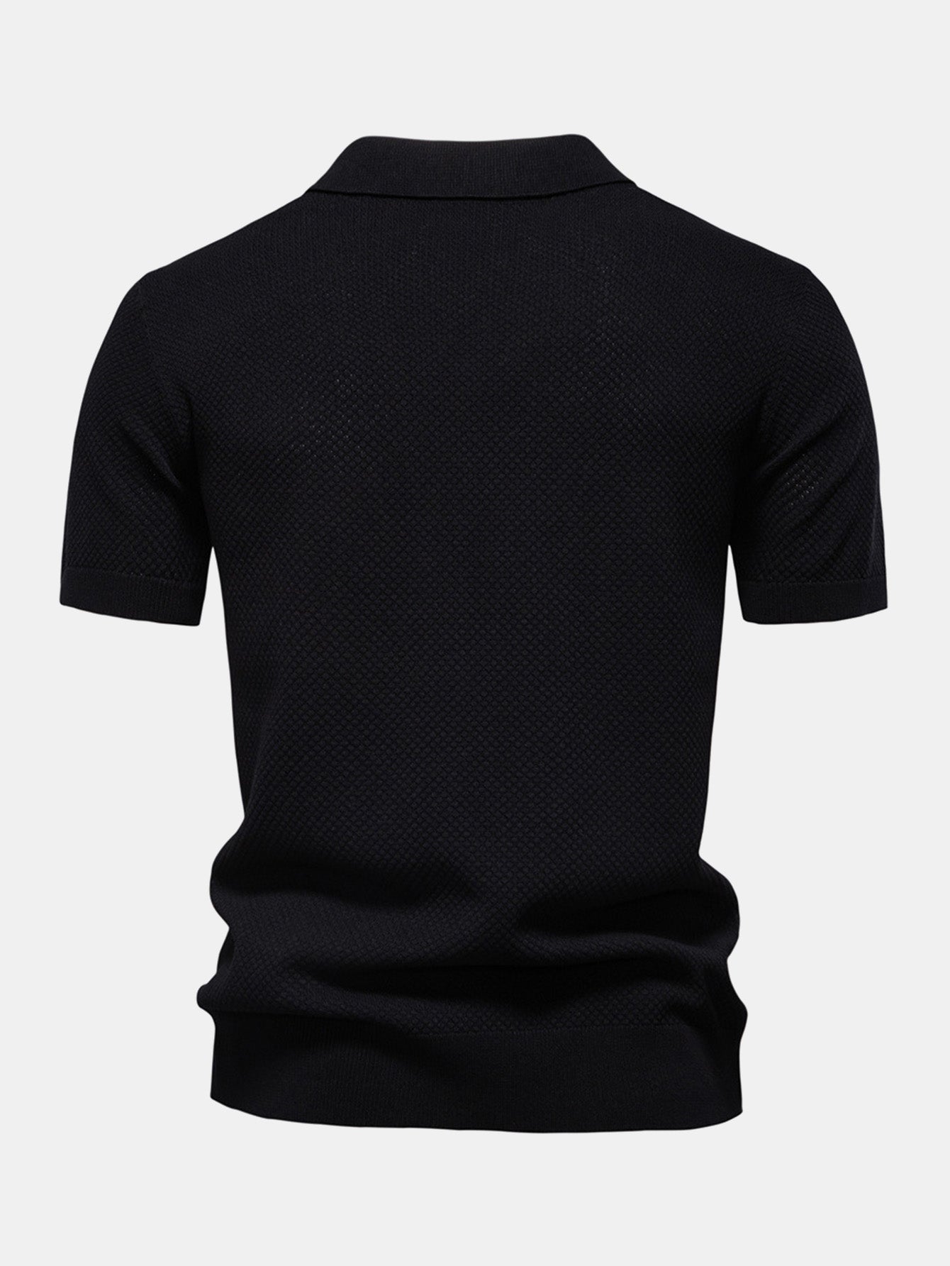 Elton® | Pineapple Texture Knit V Neck Polo