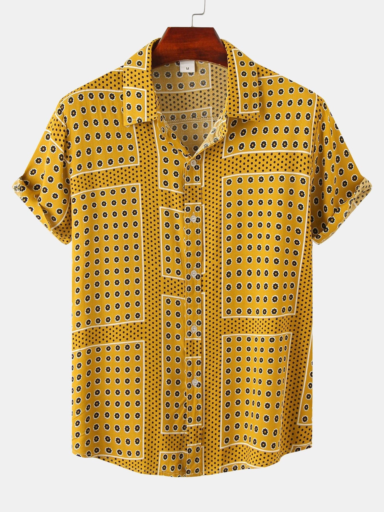 Arsen® | Polka Dot Floral Print Button Up Shirt