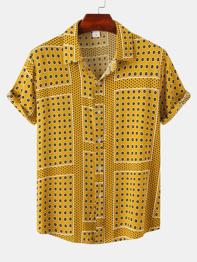 Arsen® | Polka Dot Floral Print Button Up Shirt