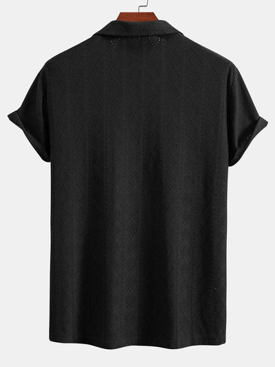 Macabeo® | Muscle Fit Diamond Texture Cuban Shirt