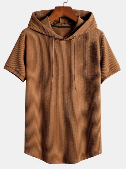 Zenón® | Muscle Fit Ribbed Hooded T-Shirt