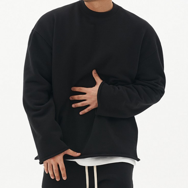 Men's Fashion Solid Color Loose Fit Sweatshirt