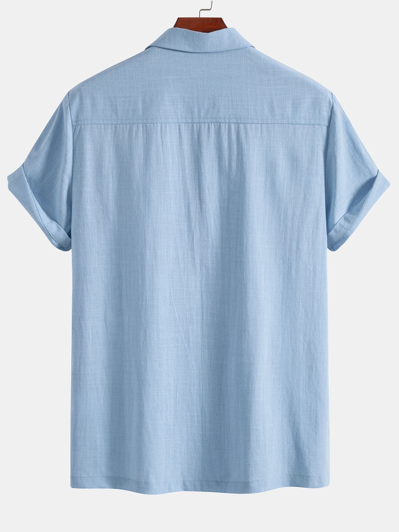 Atwell® | Geometric Rhombus Print Linen Look Patchwork Bowling Shirt