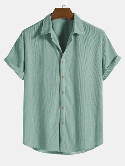 Kenneth® | Corduroy Button Up Short Sleeved Shirt