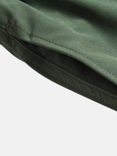 Edward® | Palm Tree Color Block Print Button Up Shirt & Swim Shorts