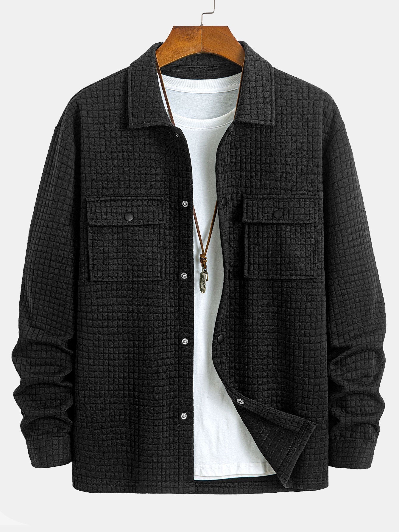 Ahmik® | Quilted Waffle Jacquard Overshirt