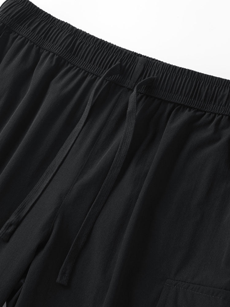 Florentine | Solid Drawstring Cargo Shorts