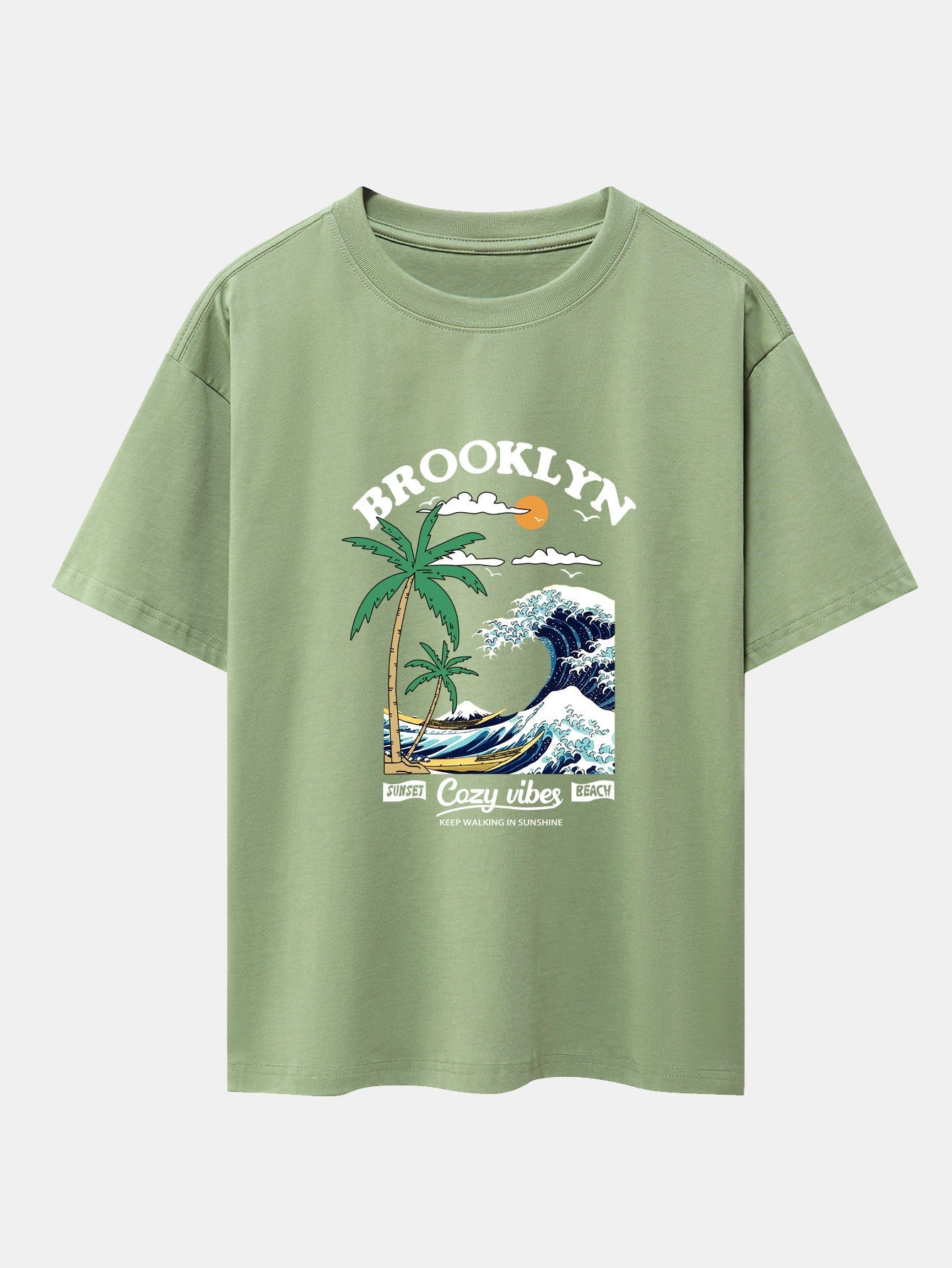 Alair® | Beach Waves Print Drop Shoulder Oversize T-Shirt