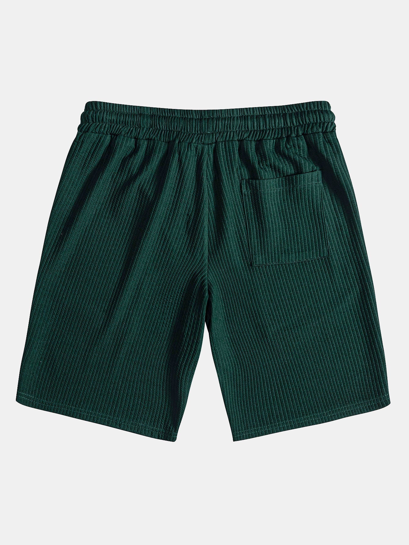 Ernesto® | Short Sleeved V-Neck Ribbed Polo & Drawstring Ribbed Shorts