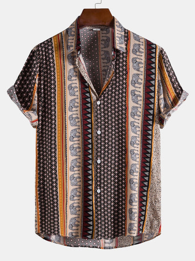 Yosef® | Elephant Geometric Print Shirt