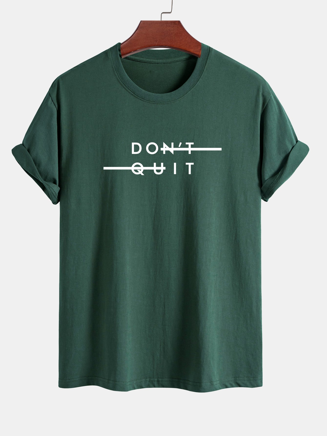 Nicodemo® | Don'T Quit Print Cotton T-Shirt