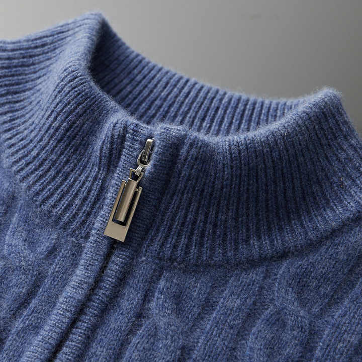 Emmett | Deneb Cashmere Woven Half Zip