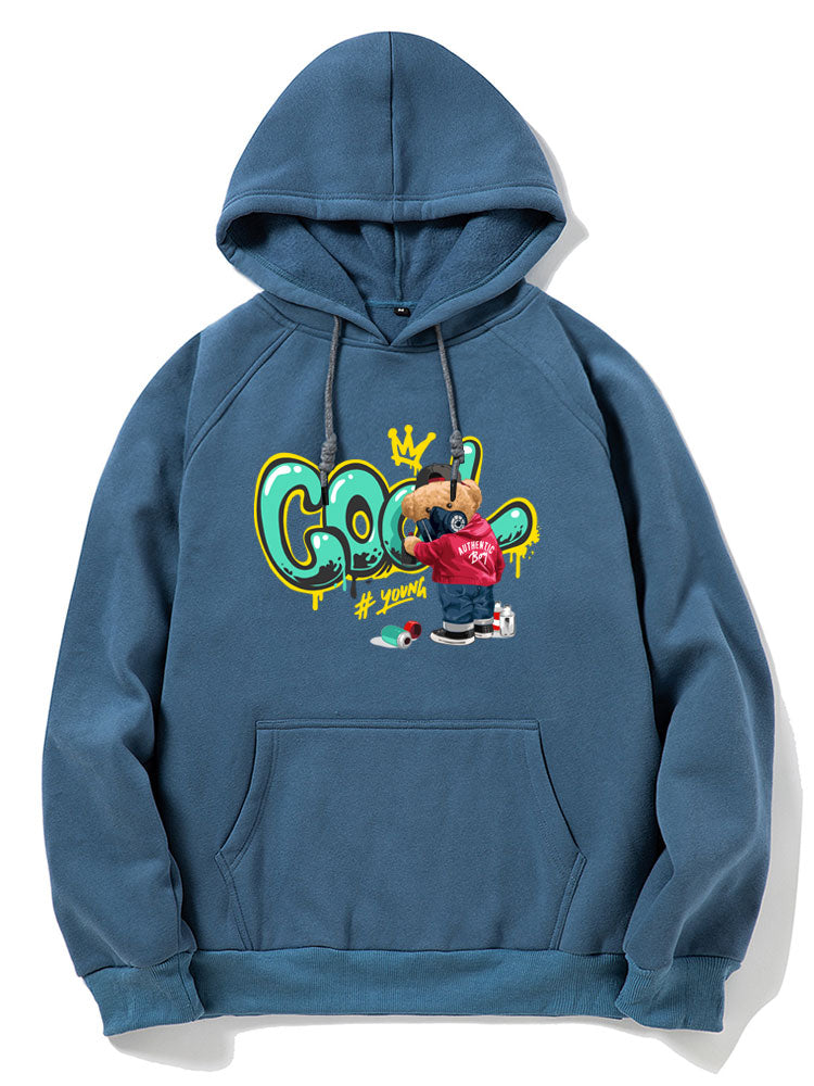 Frank | Graffiti Bear Print Hoodie