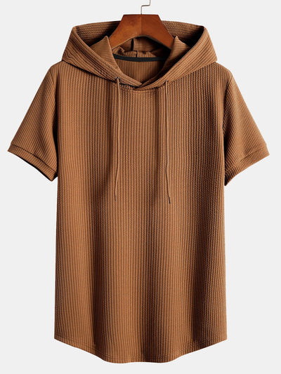 Aureliano® | Muscle Fit Ribbed Hooded T-Shirt