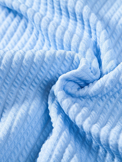 Ernesto® | Short Sleeved V-Neck Ribbed Polo & Drawstring Ribbed Shorts