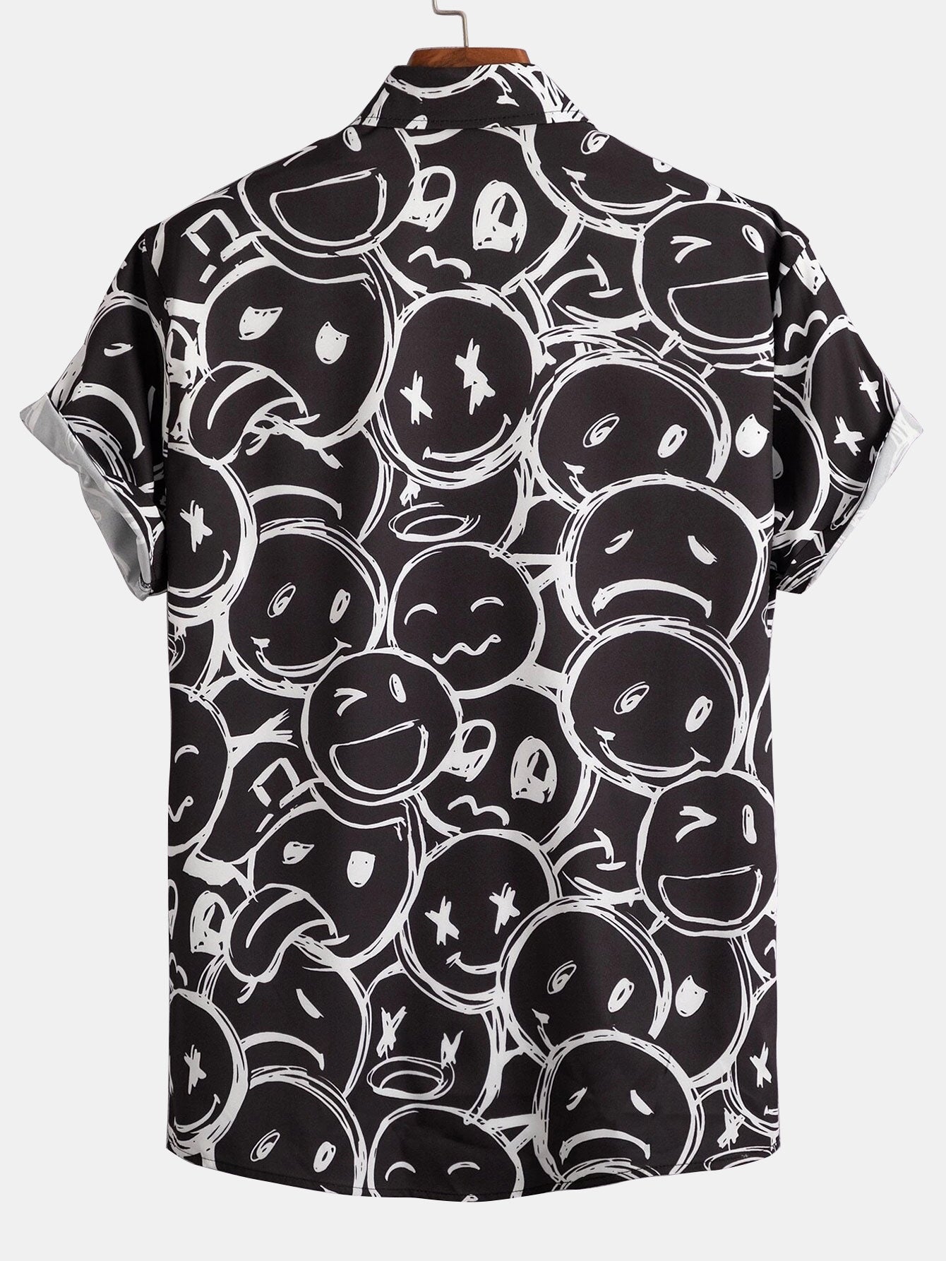 Alphonso® | Smiley Print Button Up Shirt