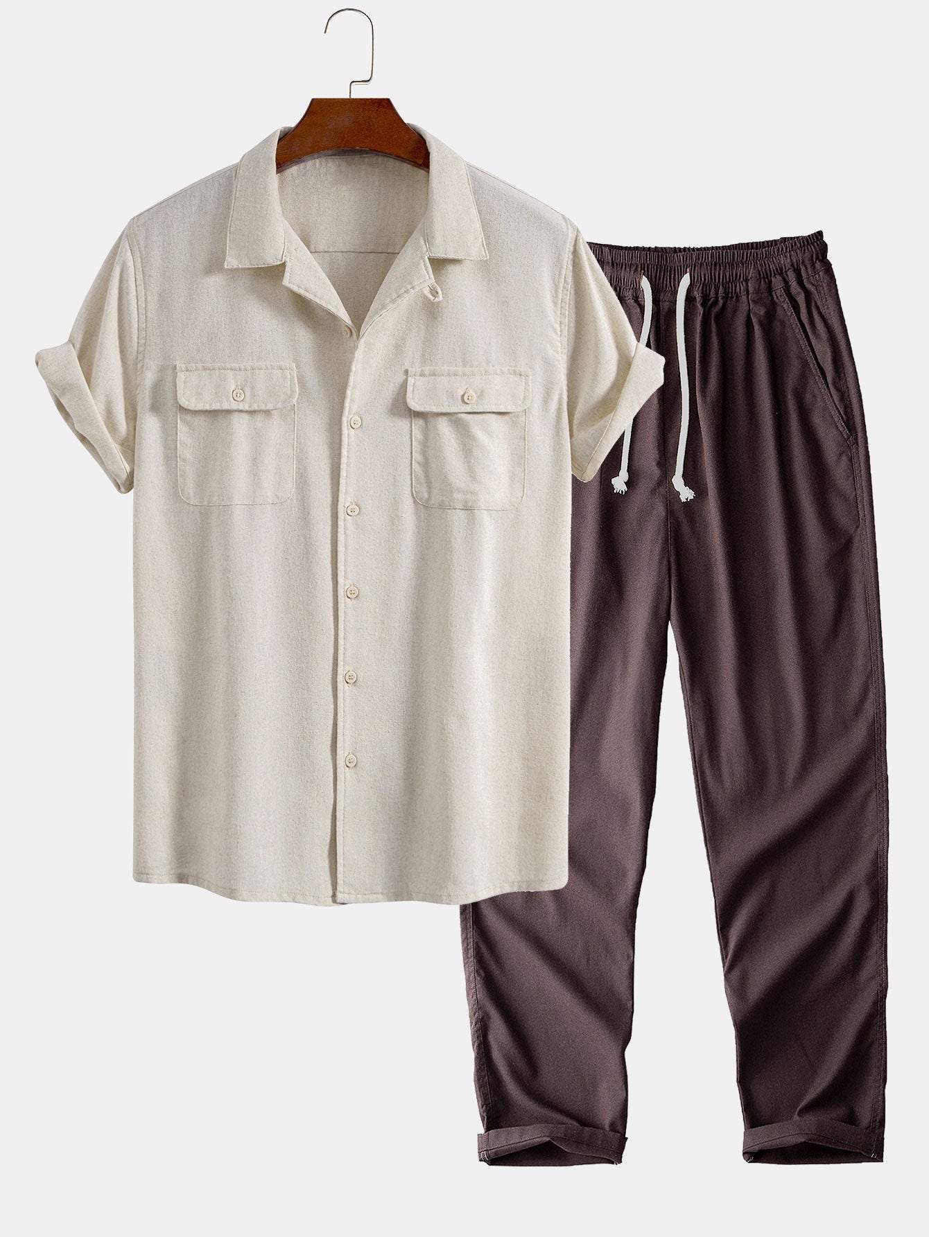 Cuno® | Linen Cuban Shirt With Pockets & Straight Leg Linen Pants