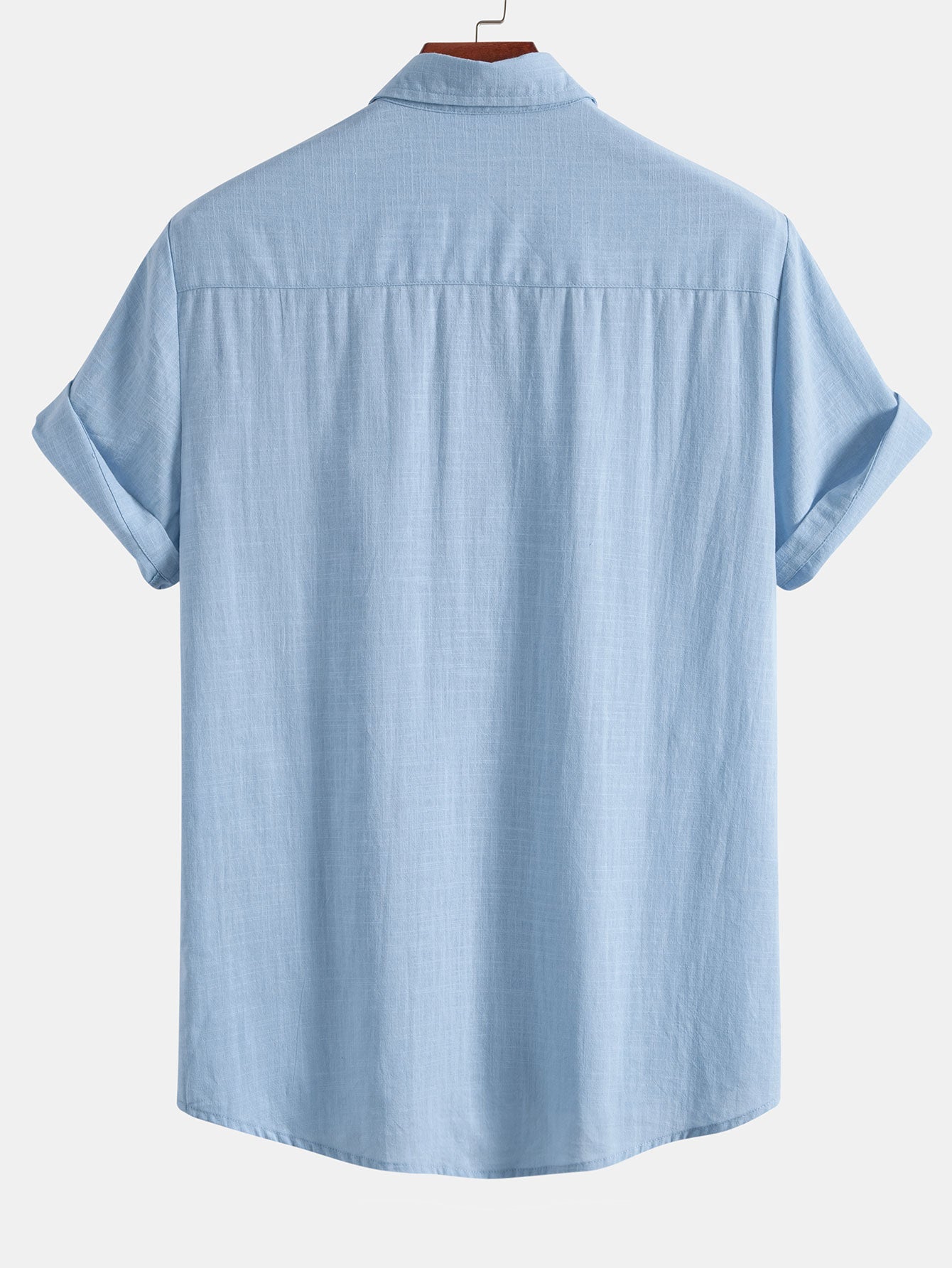 Licio® | Poker Print Linen Look Contrast Button Up Shirt