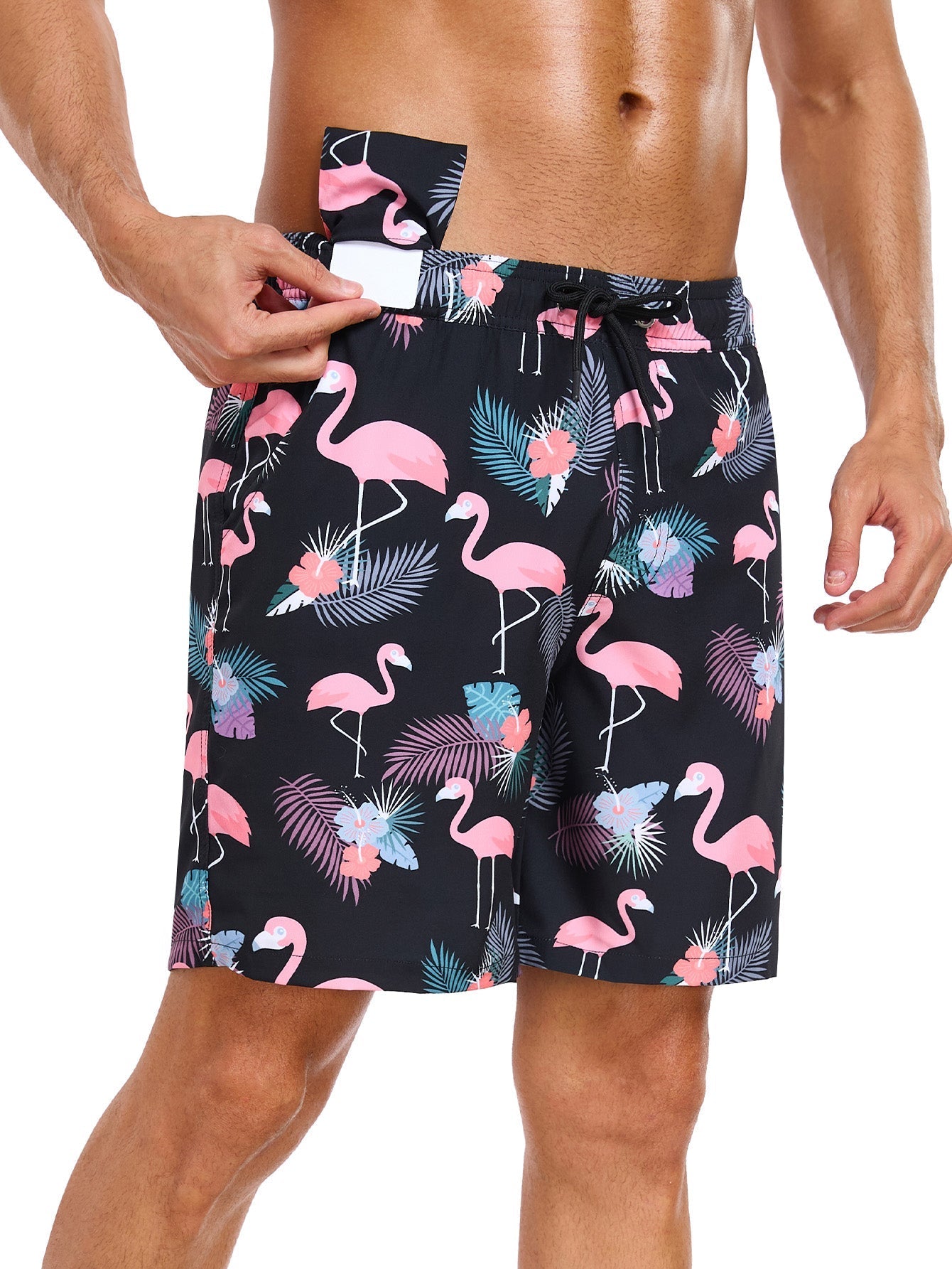 Adair® | 2 In 1 Tropical Flamingo Print Swim Shorts