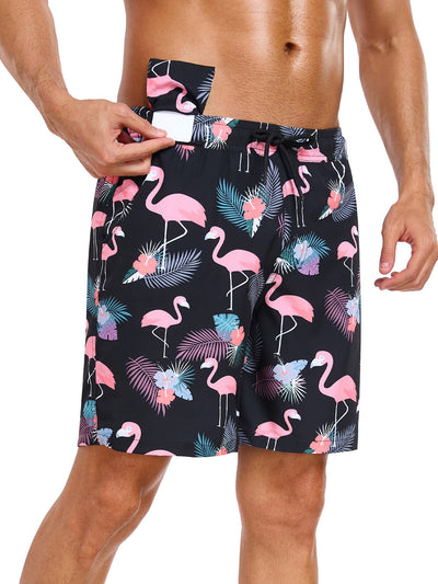 Adair® | 2 In 1 Tropical Flamingo Print Swim Shorts