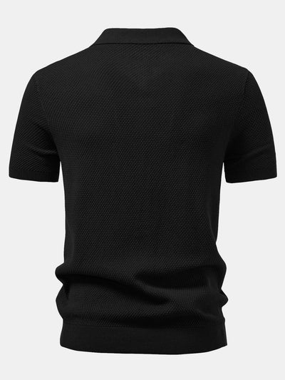 Benjamin | Pineapple Texture Knitted Polo Shirt