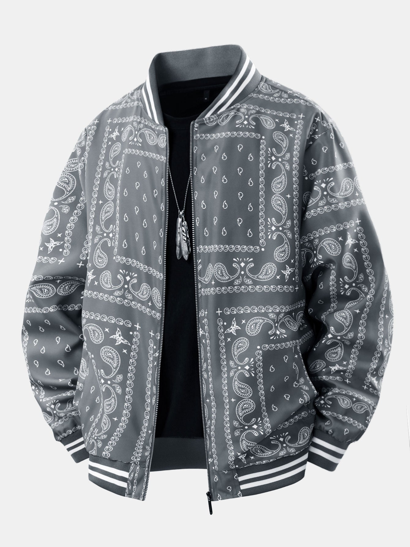 Eolo® | Paisley Print Baseball Jacket