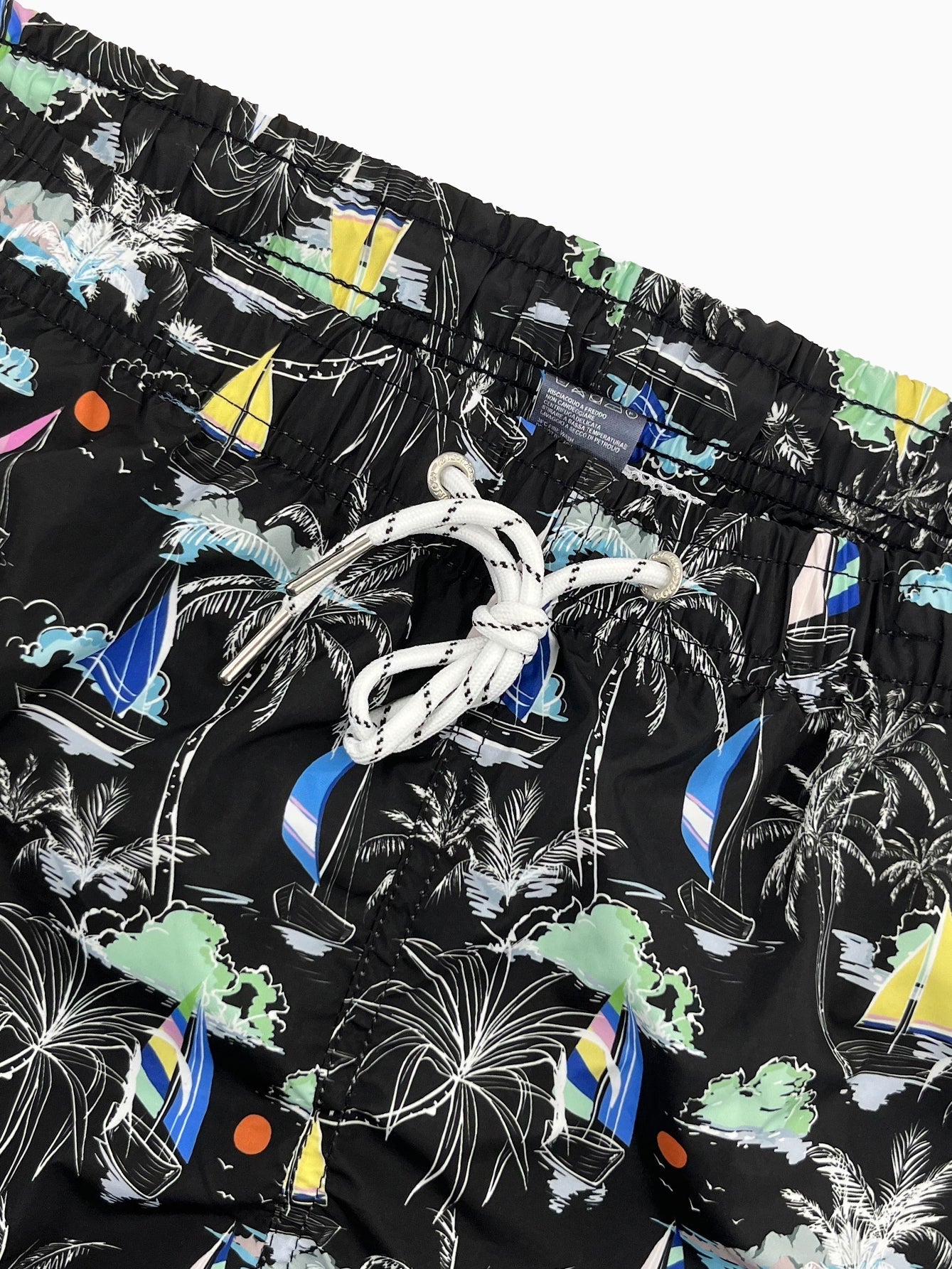 Bernardo® | Palm Tree Sailboat Print Swim Shorts