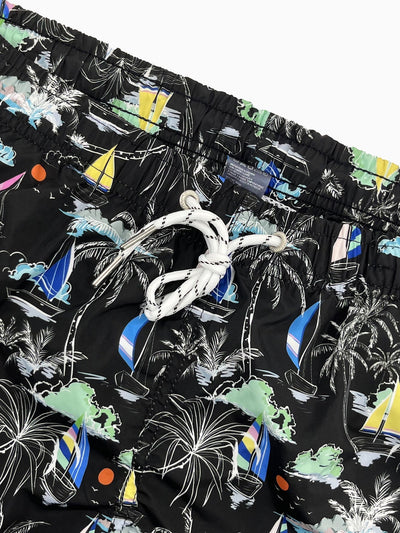 Bernardo® | Palm Tree Sailboat Print Swim Shorts