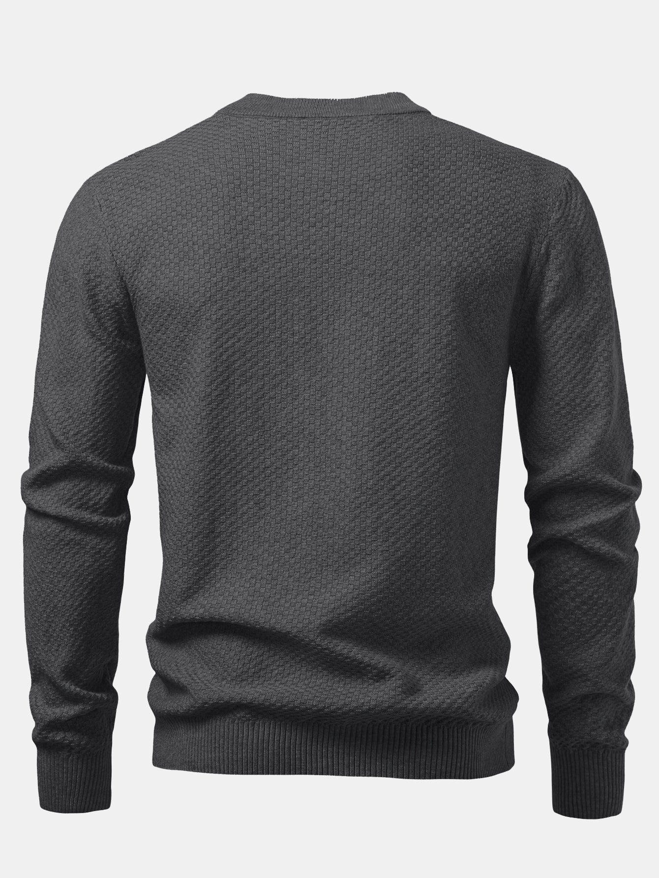 Anselmo® | Checkerboard Textured Crew Neck Sweater