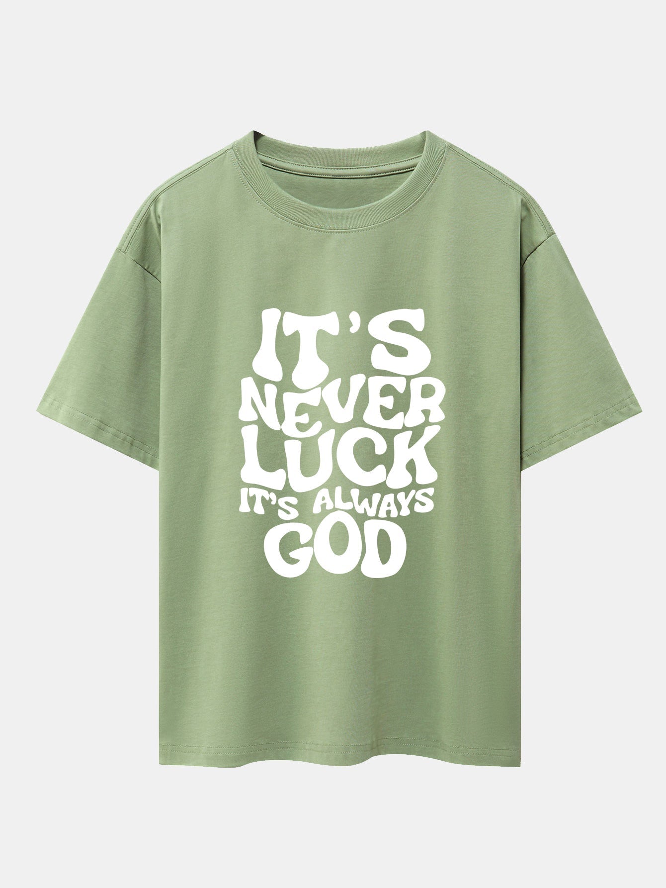 Dolores® | God Slogan Print Drop Shoulder Oversize T-Shirt