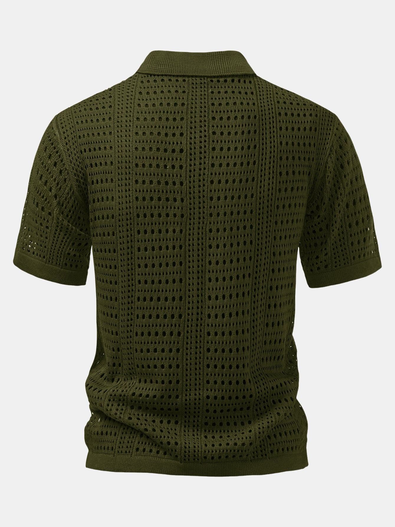 Alexander | Crochet  V Neck Polo Shirt