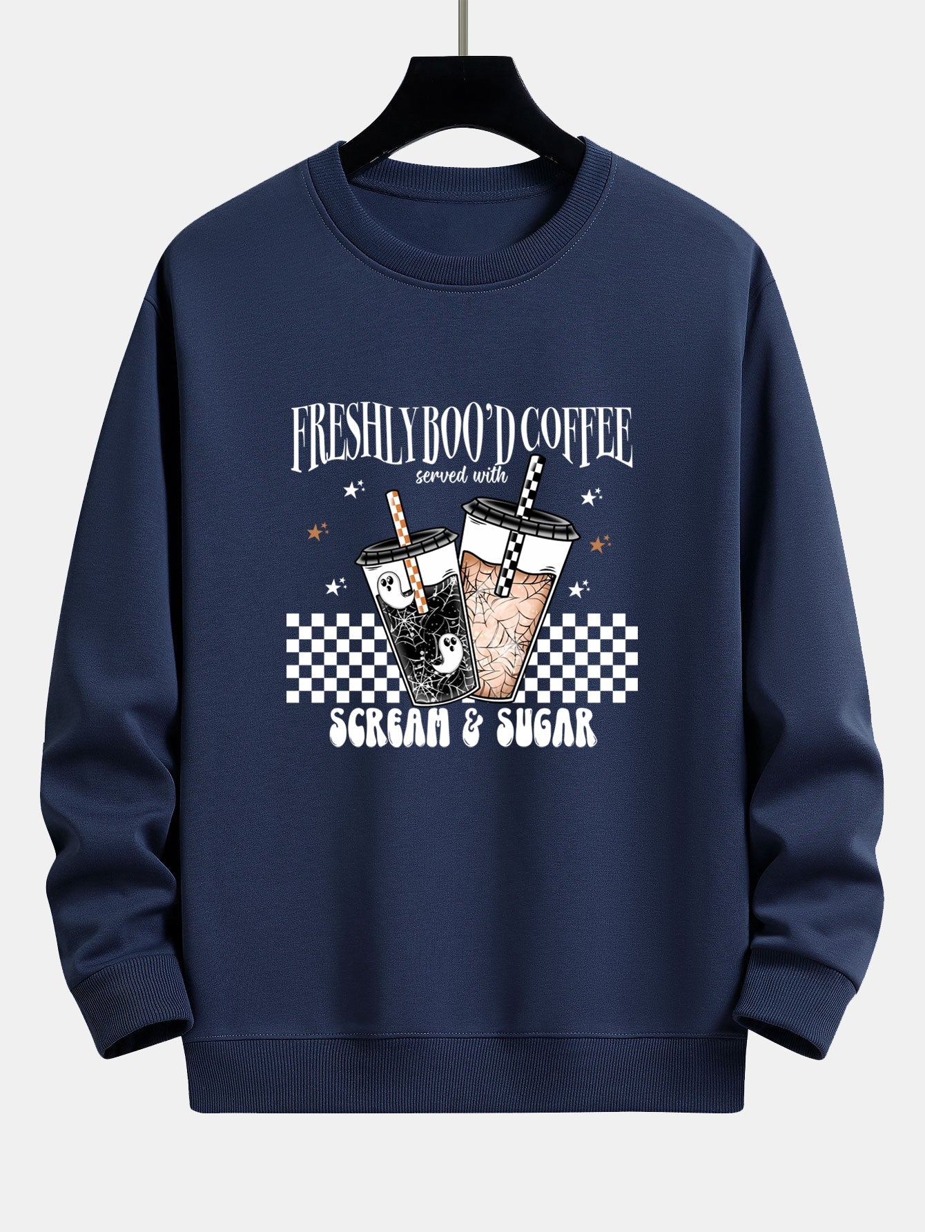 Bertrán® | Freshly Boo¡¯d Coffee Halloween Print Relax Fit Sweatshirt