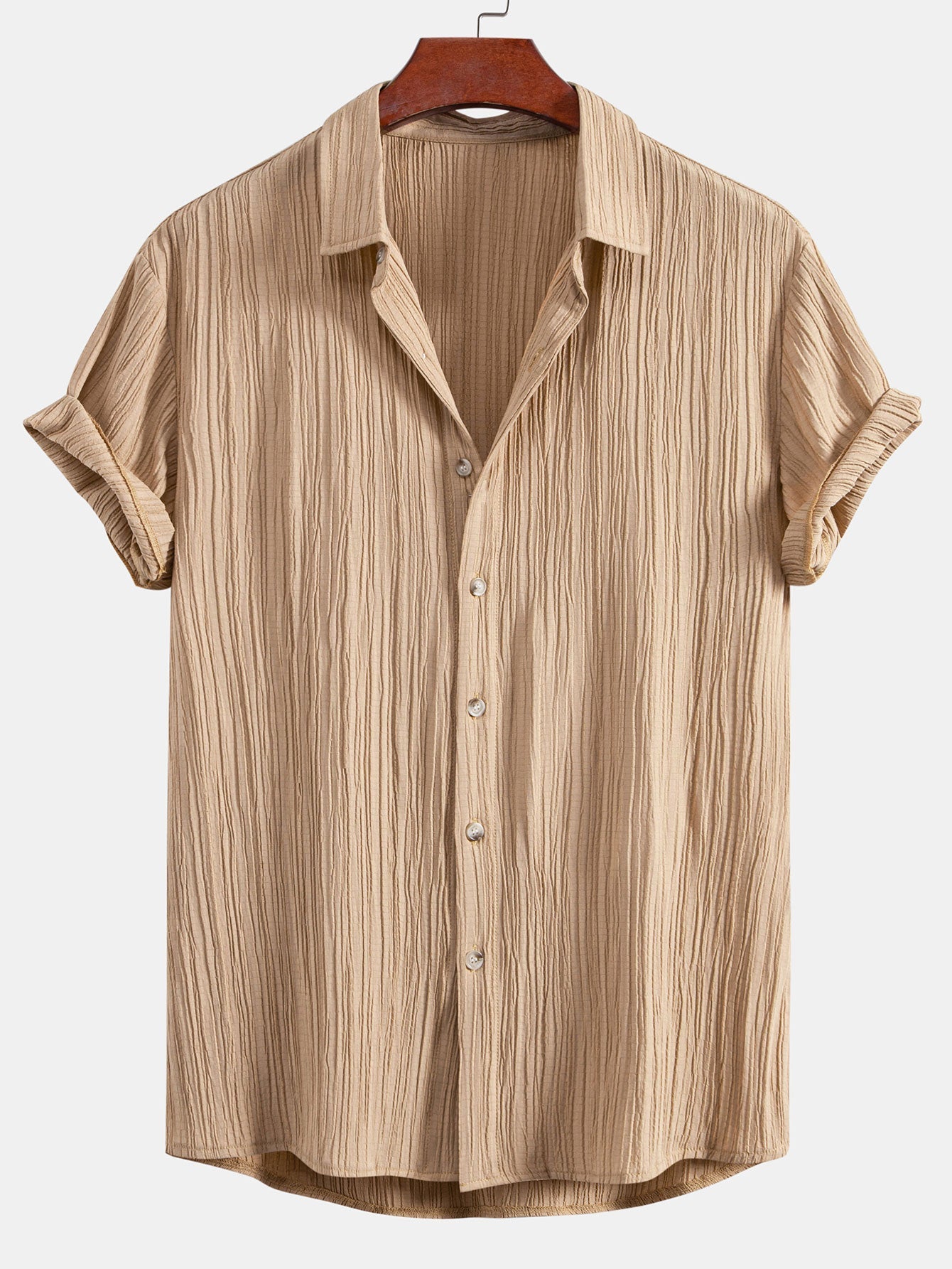 Elvis® | Crinkled Textured Button Up Shirt