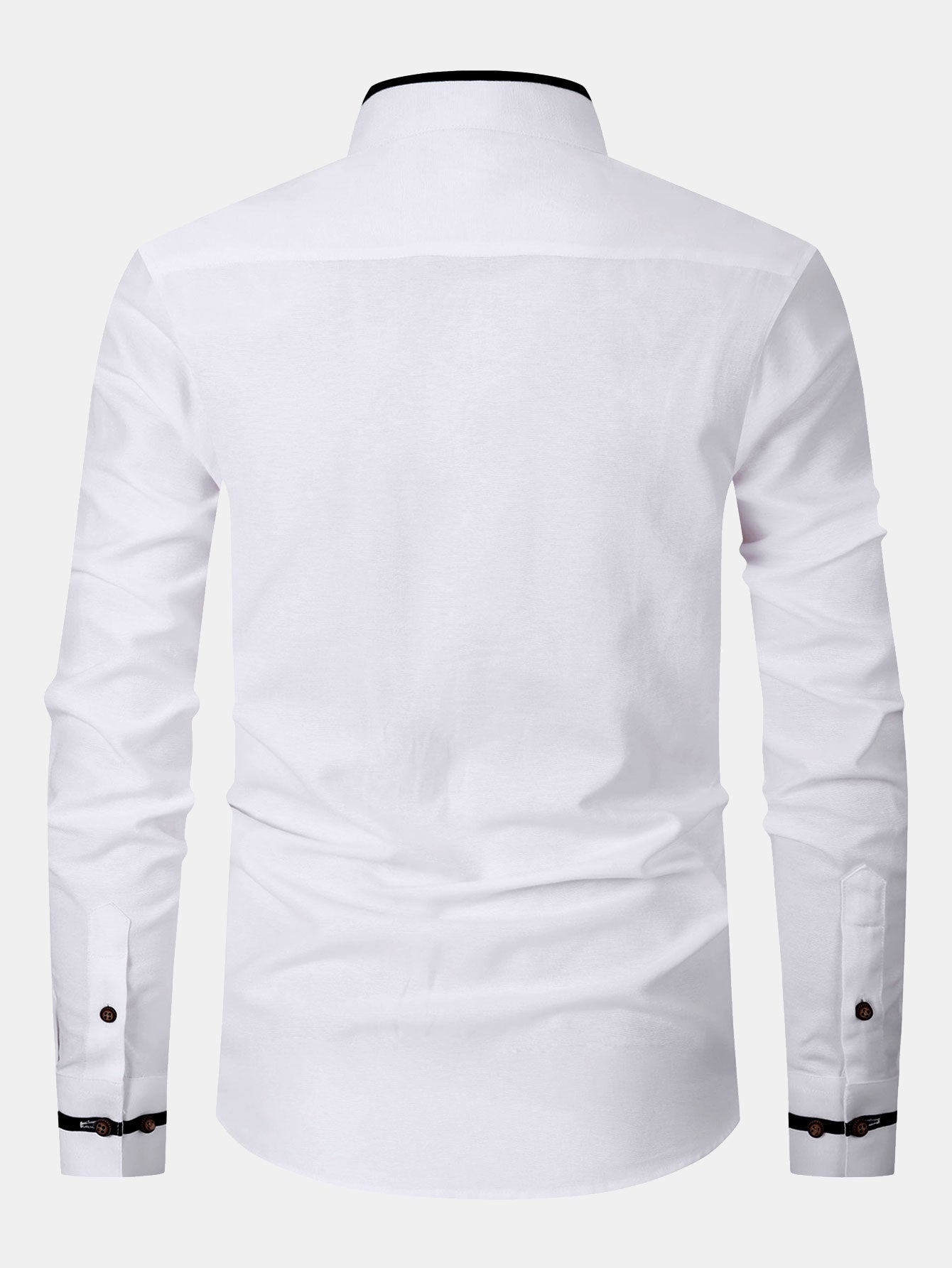 Gabino® | Long Sleeve Contrast Stand Collar Oxford Shirt