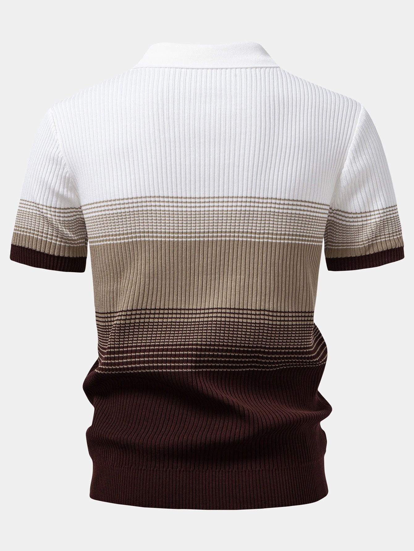 Samuel | Striped Gradient Knitted Polo Shirt