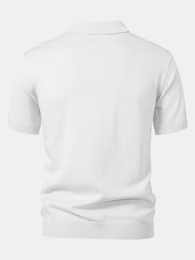 Landon | Stripe Knit Polo Shirt