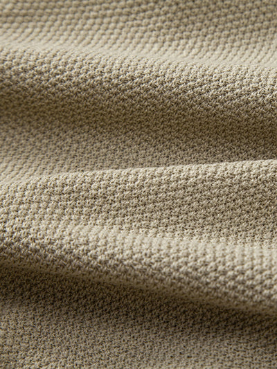 Julian | Textured Zip Up Knit Polo Shirt